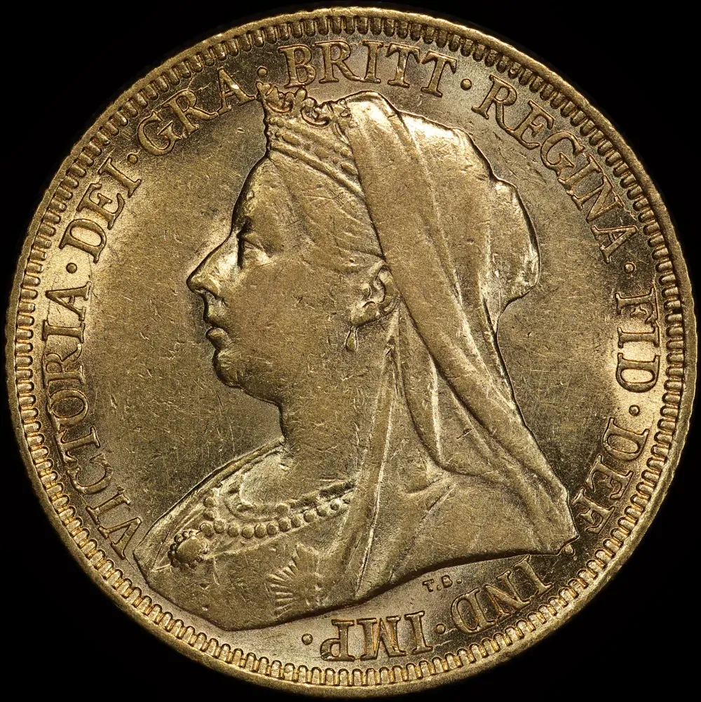 1895 Sydney Veiled Head Sovereign Extremely Fine