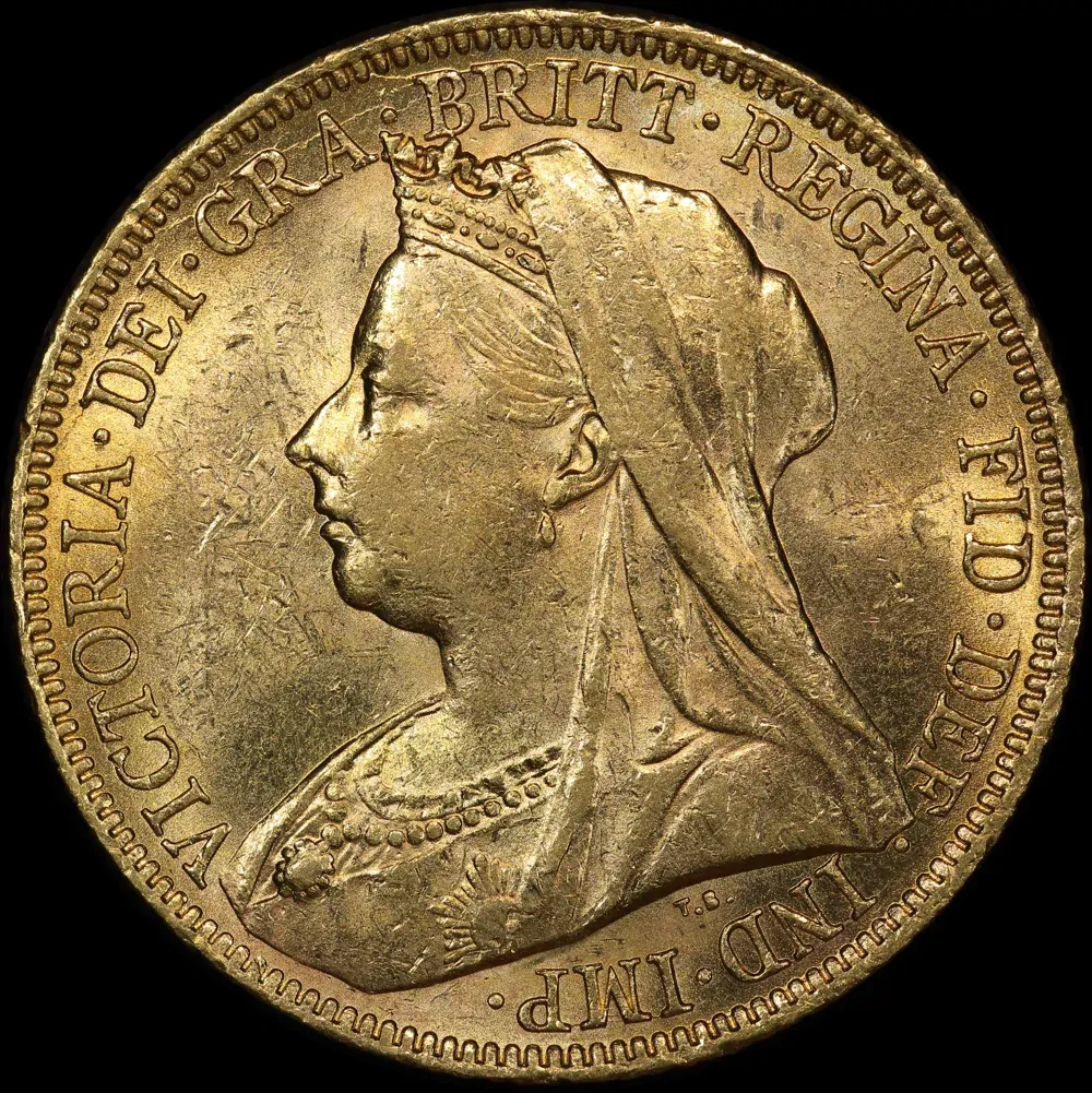 1897 Sydney Veiled Head Sovereign good EF