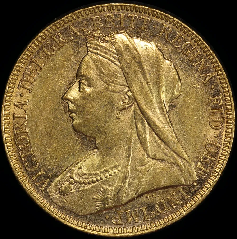 1897 Melbourne Veiled Head Sovereign good EF