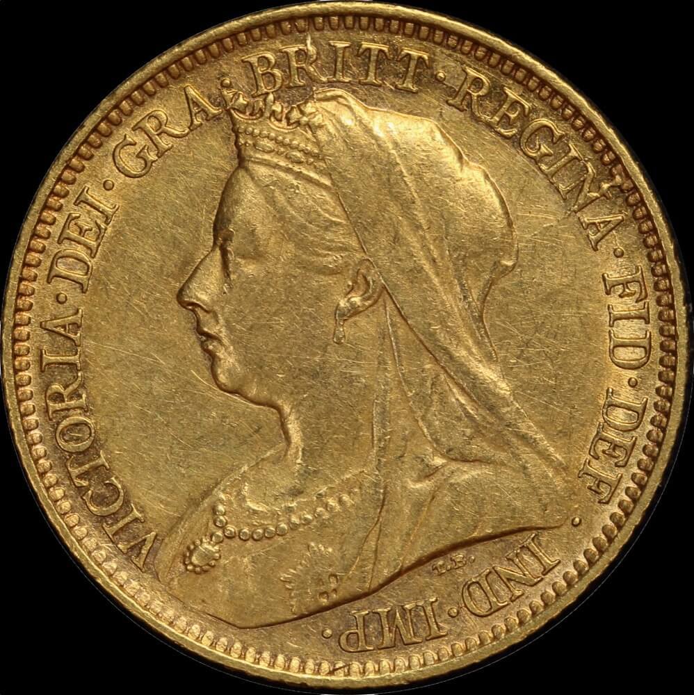 1900 Sydney Veiled Head Half Sovereign good VF