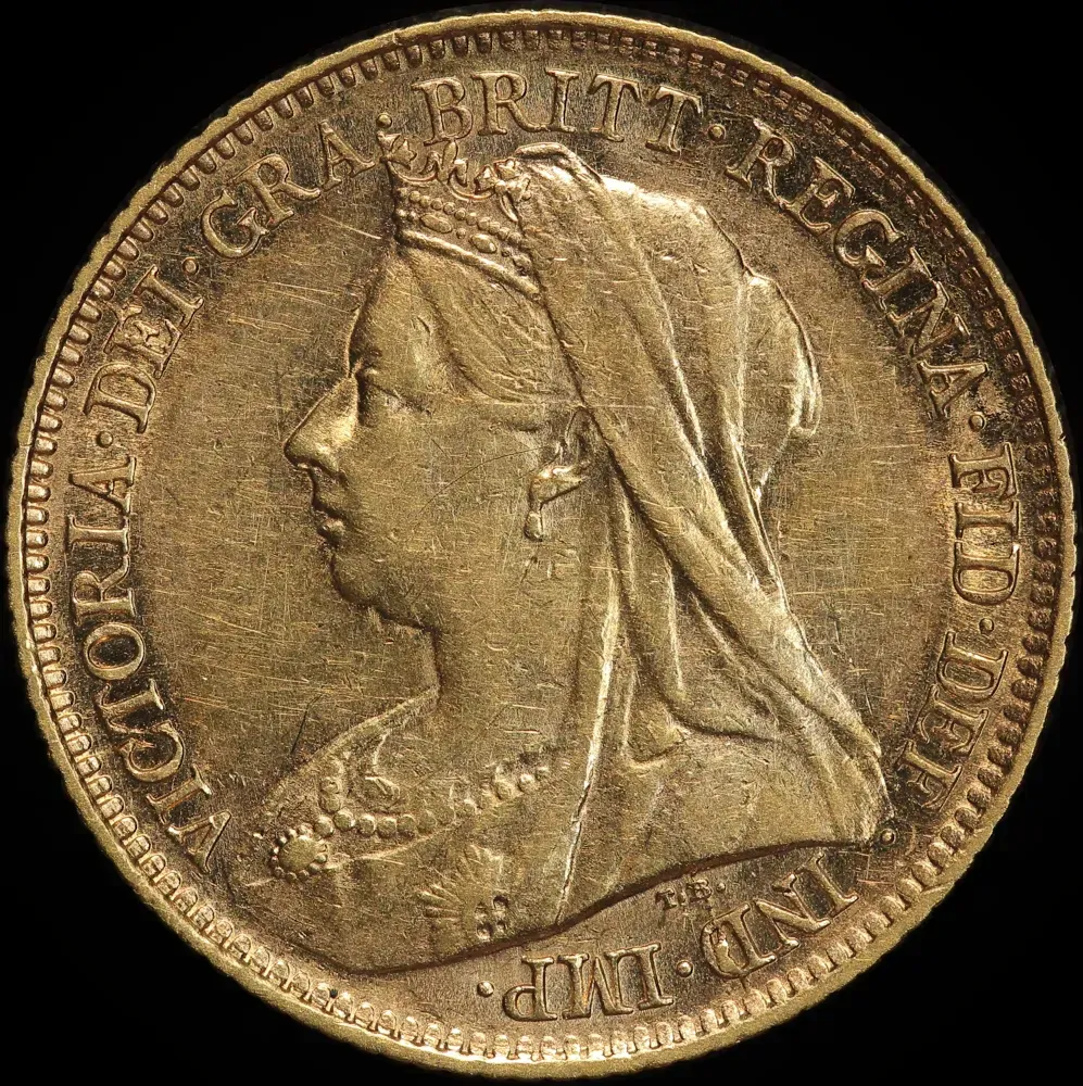 1900 Sydney Veiled Head Half Sovereign good VF