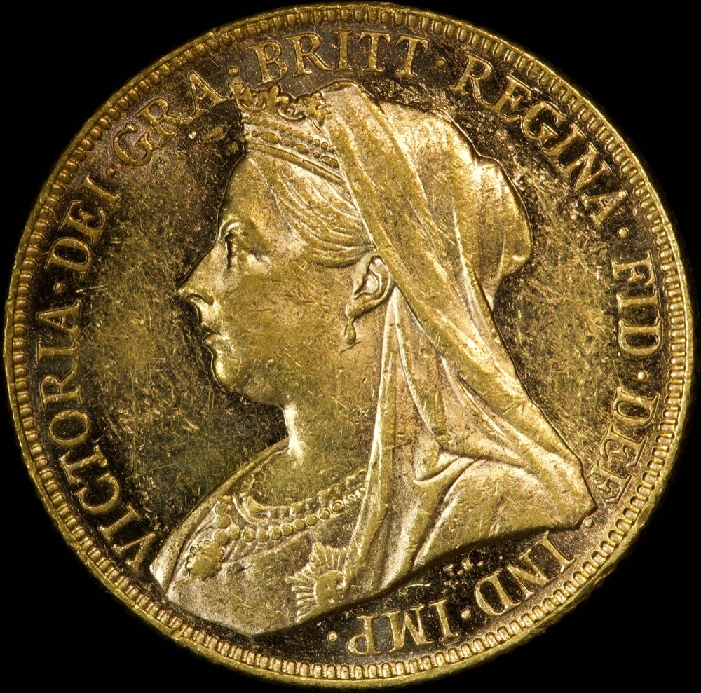 1898 Melbourne Veiled Head Sovereign good EF