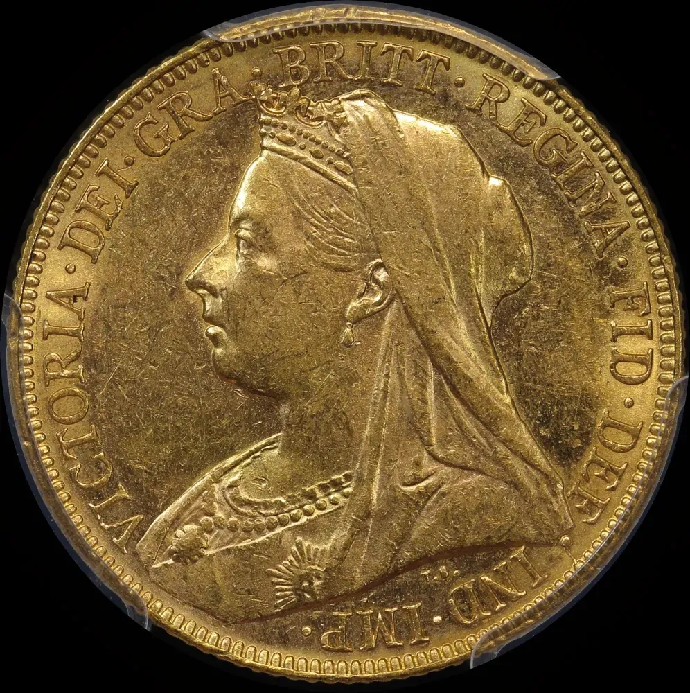 1899 Melbourne Veiled Head Sovereign PCGS MS61