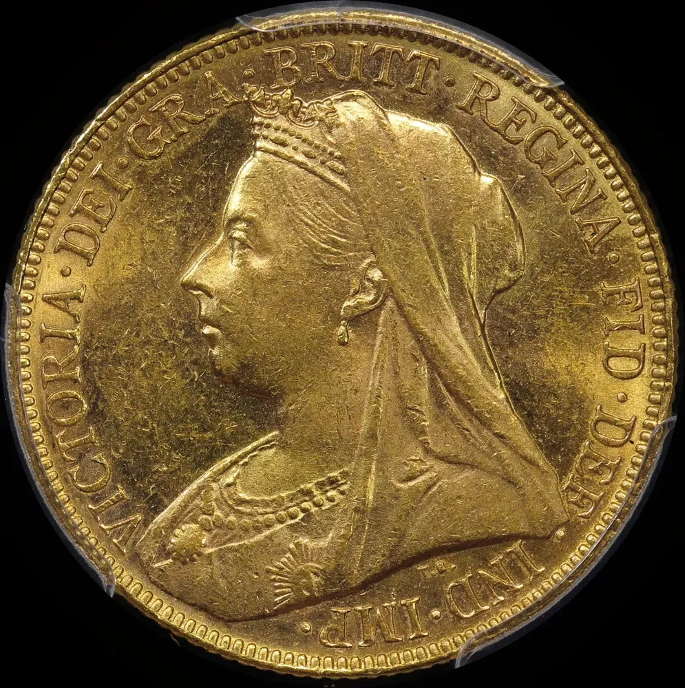 1899 Melbourne Veiled Head Sovereign Unc (PCGS MS62)