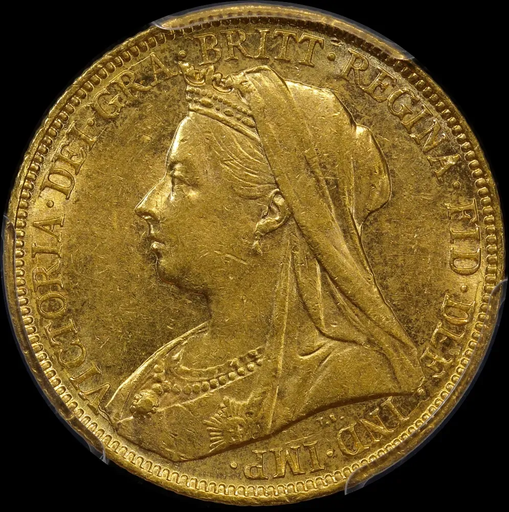 1900 Sydney Veiled Head Sovereign PCGS AU58