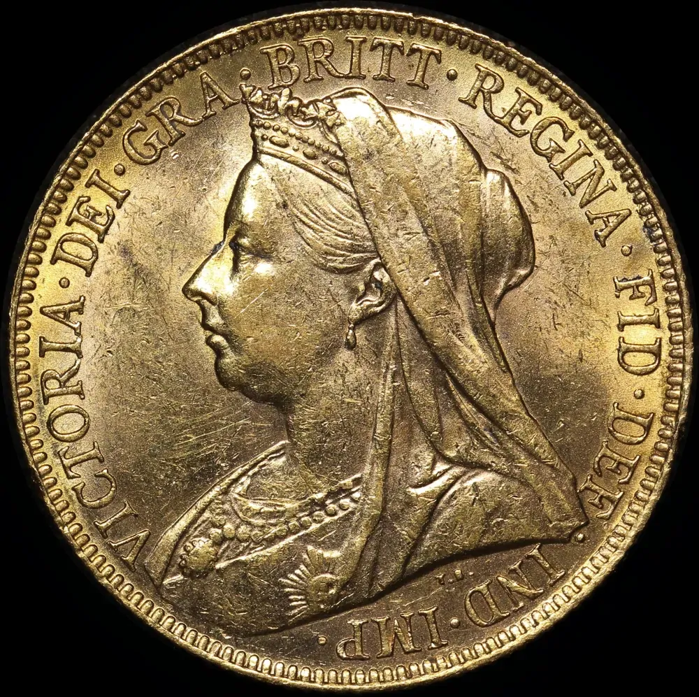 1901 Perth Veiled Head Sovereign good EF