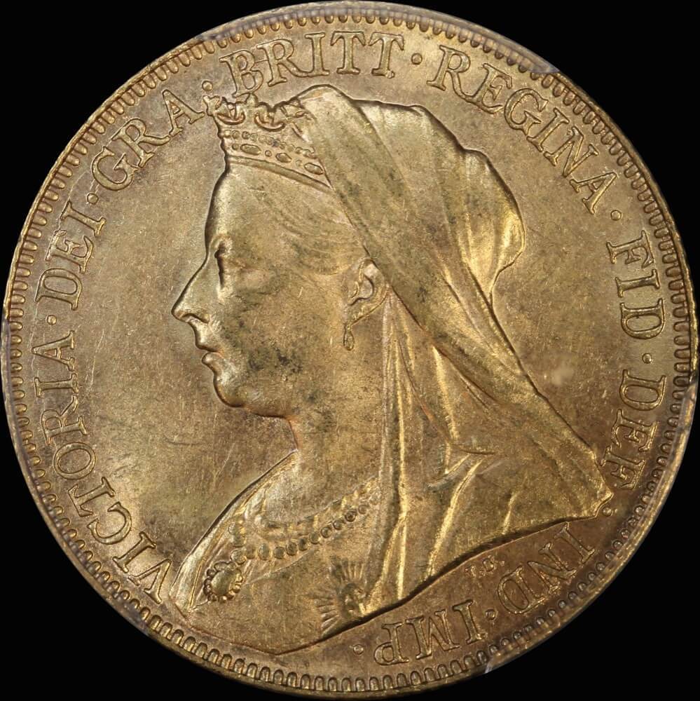 1901 Perth Veiled Head Sovereign Unc (PCGS MS62+)