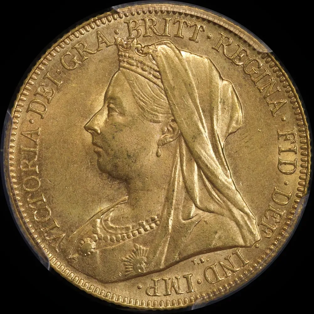 1901 Perth Veiled Head Sovereign Unc (PCGS MS62+)