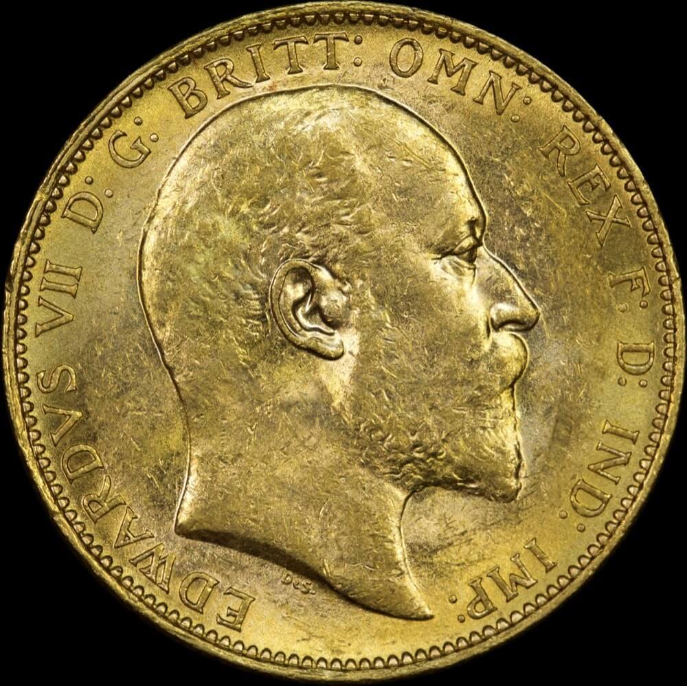 1902 Melbourne Edward VII Sovereign Unc (PCGS MS62)