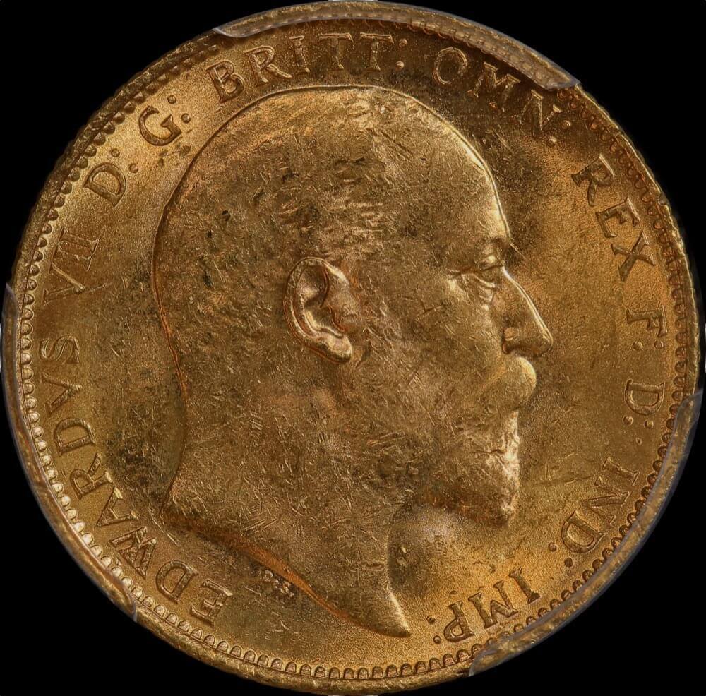 1903 Melbourne Edward VII Sovereign Unc (PCGS MS62)