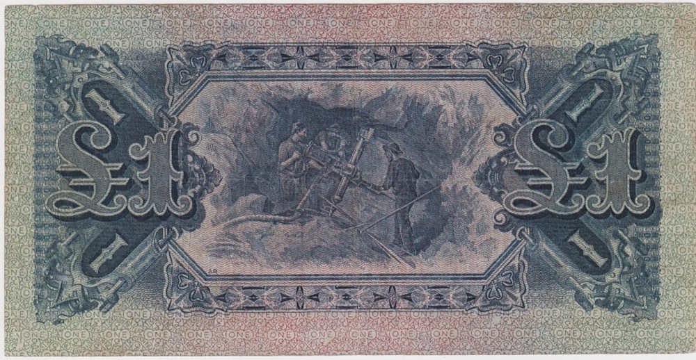 1915 One Pound Collins/Allen R18D Large Black Serials Fine