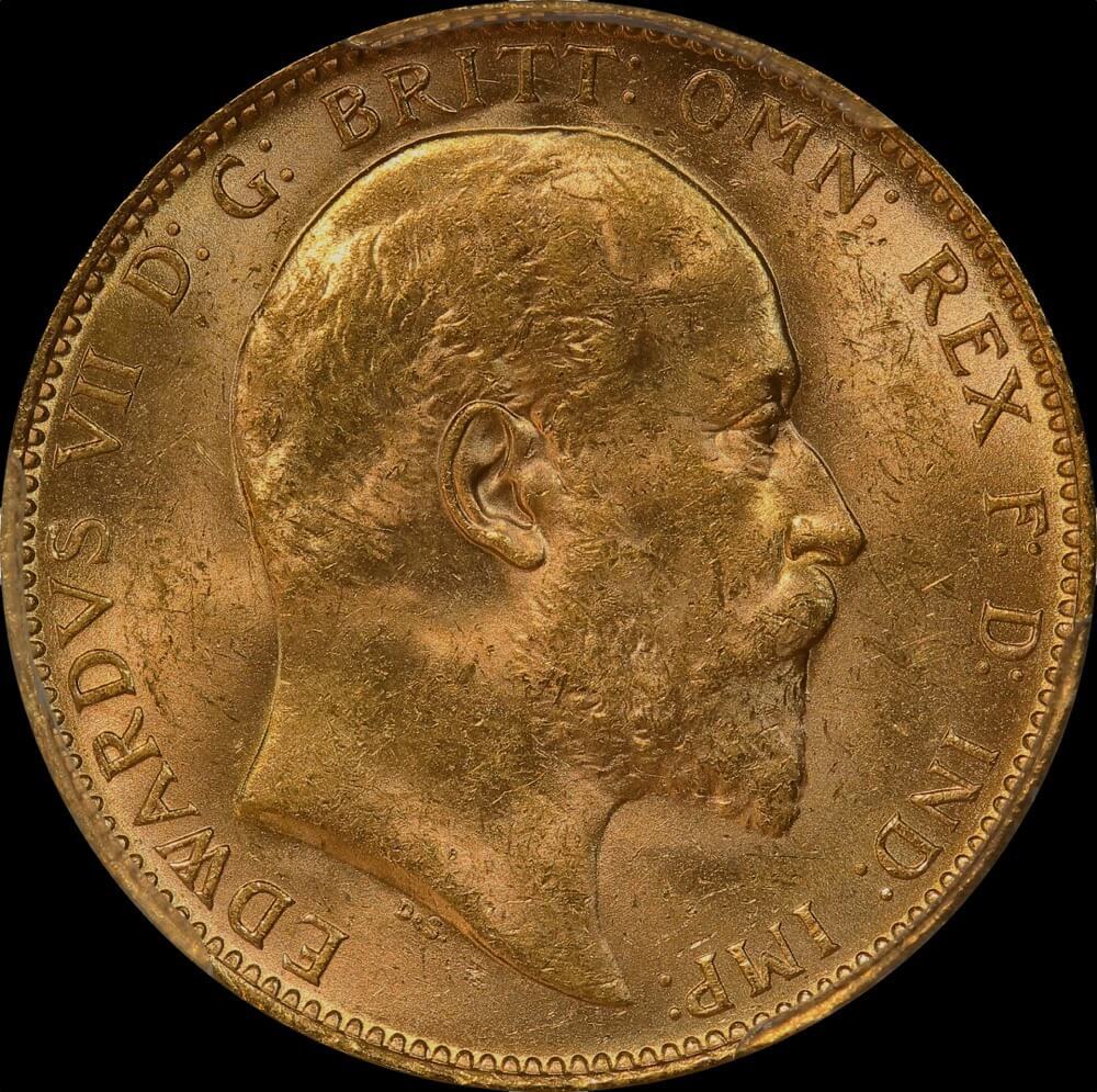 1905 Perth Edward VII Sovereign Choice Unc (PCGS MS63)