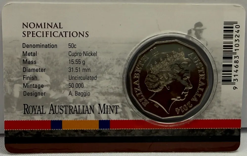 2014 50 Cent Uncirculated Coin Australia At War - Boer War