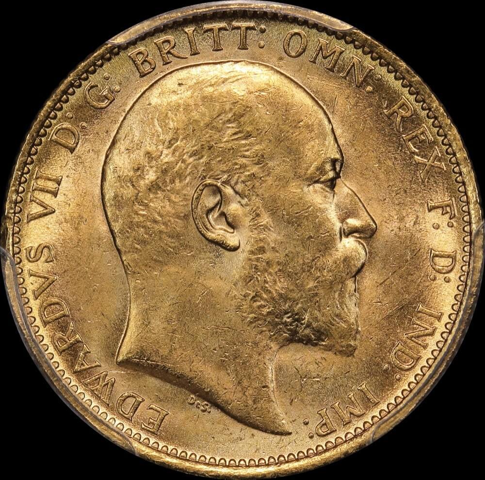 1907 Sydney Edward VII Sovereign Choice Unc (PCGS MS63)