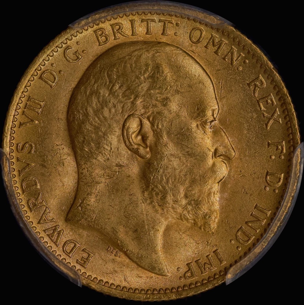 1907 Sydney Edward VII Sovereign Choice Unc (PCGS MS64)