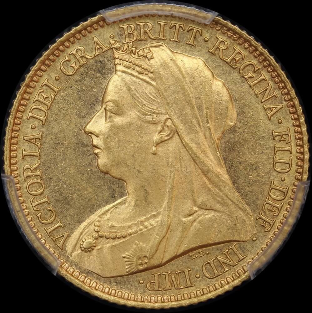 1900 Sydney Veiled Head Half Sovereign good VF