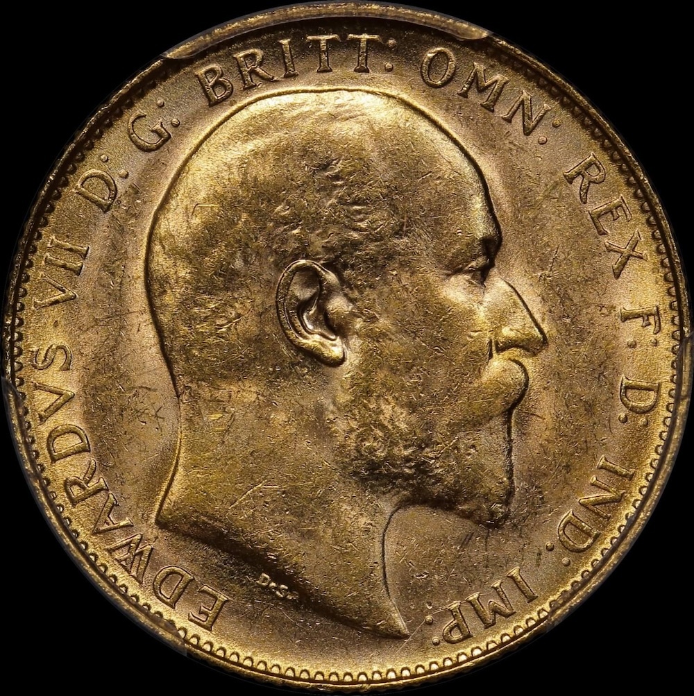 1908 Perth Edward VII Sovereign Unc (PCGS MS62)