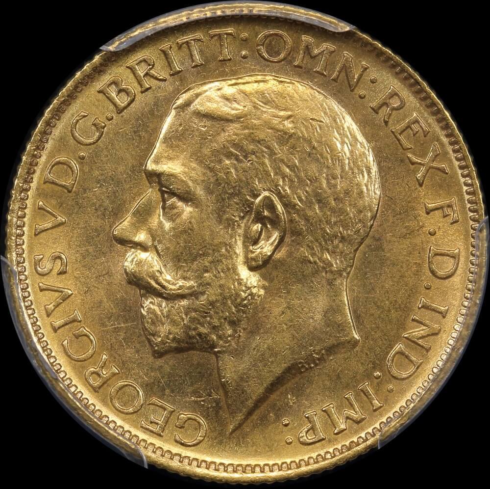 1911 Sydney George V Large Head Sovereign PCGS MS63