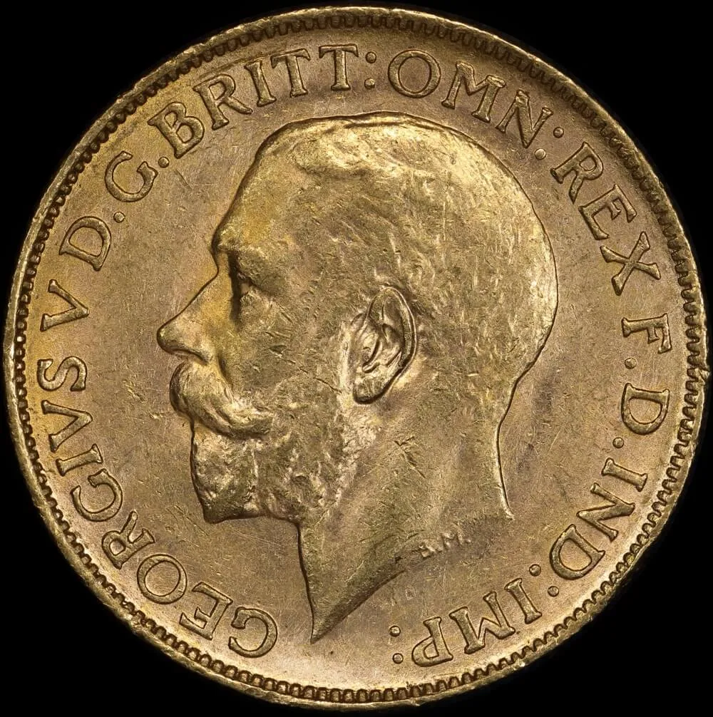 1911 Perth George V Large Head Sovereign about Unc