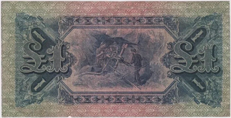 1918 One Pound Cerutty / Collins R21 about Fine