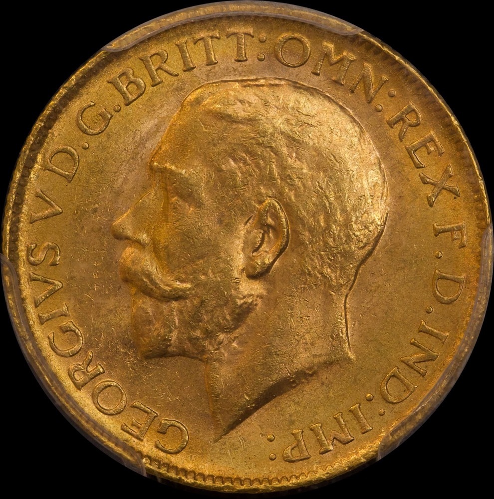 1912 Perth George V Large Head Sovereign Choice Unc (MS63)