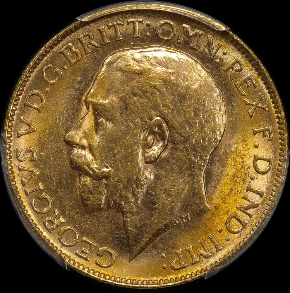 1912 Perth George V Large Head Sovereign Choice Unc (PCGS MS63)