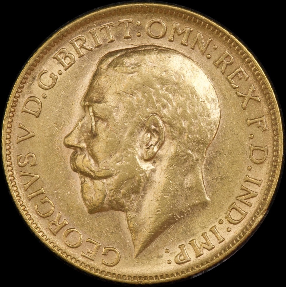 1912 Perth George V Large Head Sovereign good EF