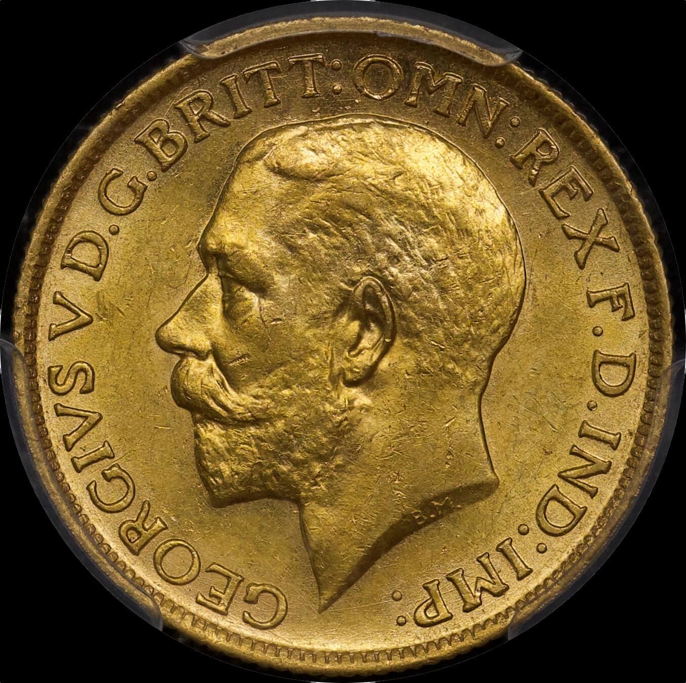 1913 Sydney George V Large Head Sovereign PCGS AU58