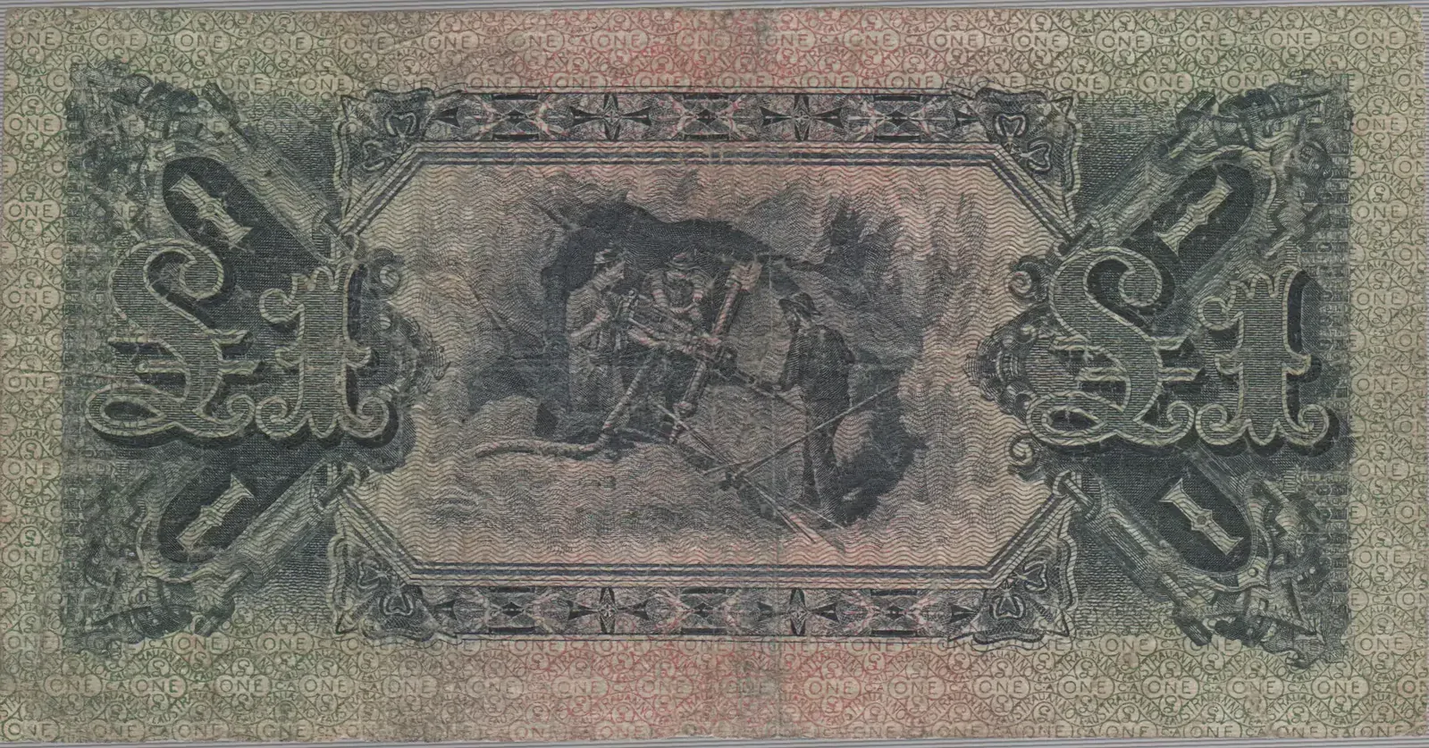 1918 One Pound Cerutty/Collins R21 Very Good