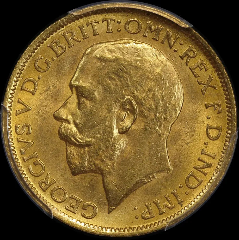 1914 Sydney George V Large Head Sovereign PCGS MS63