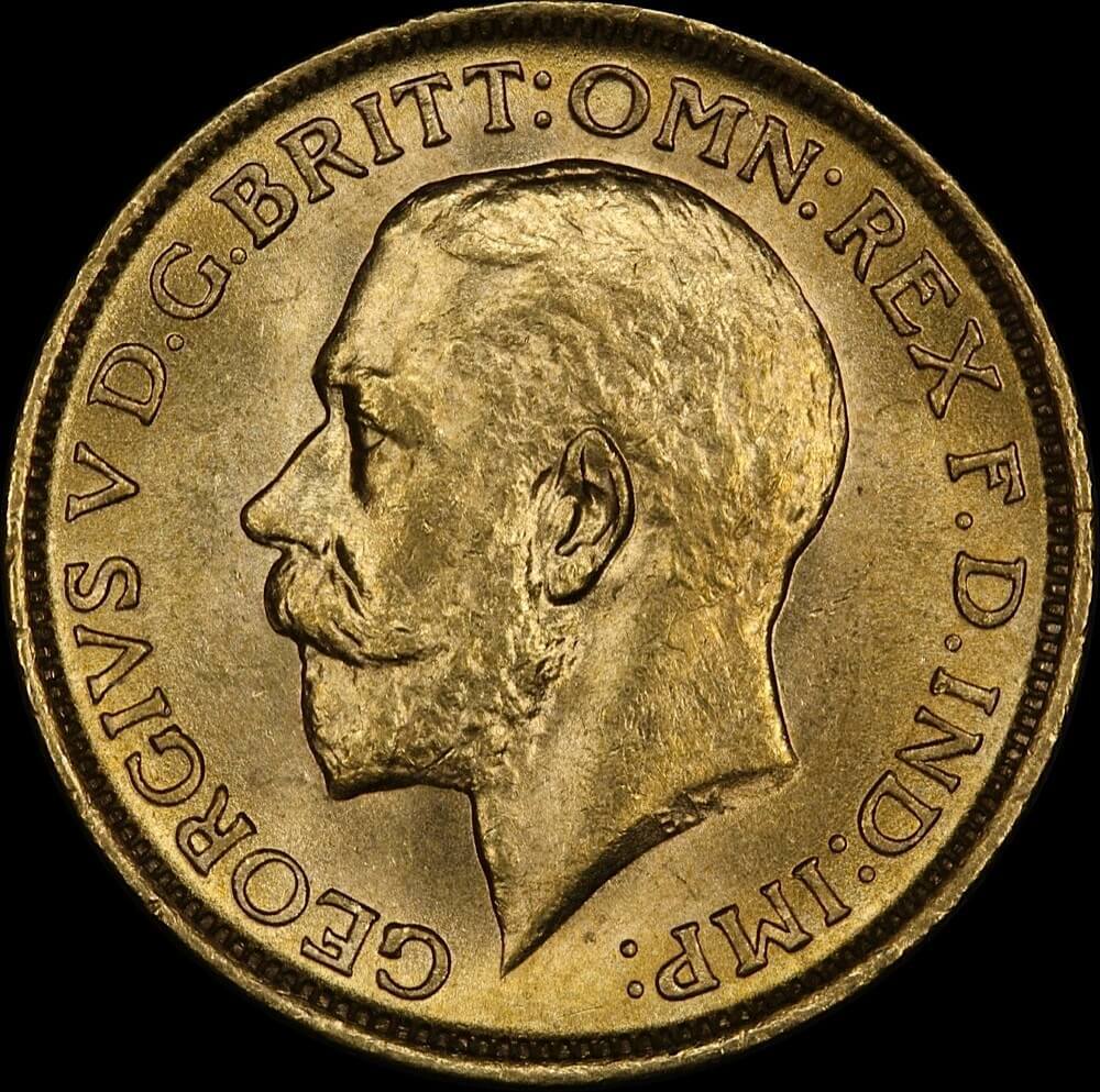 1914 Sydney George V Large Head Sovereign Choice Unc (PCGS MS64)