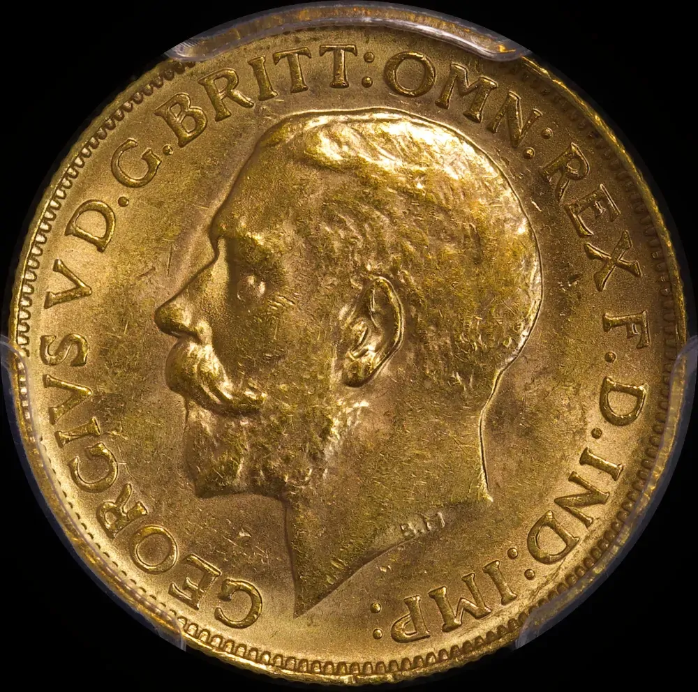 1915 Perth George V Large Head Sovereign PCGS MS62 product image