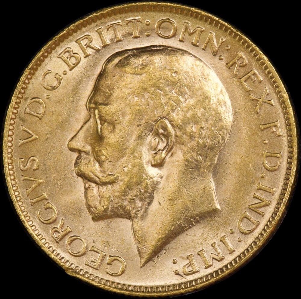 1916 Perth George V Large Head Sovereign good EF