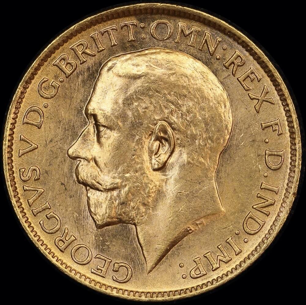 1918 Sydney George V Large Head Sovereign Choice Uncirculated