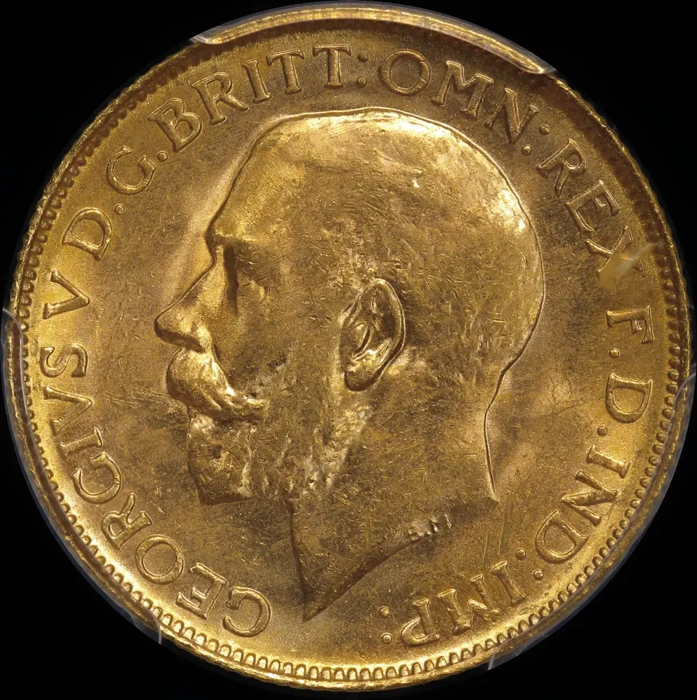 1918 Perth George V Large Head Sovereign Choice Unc (PCGS MS63)