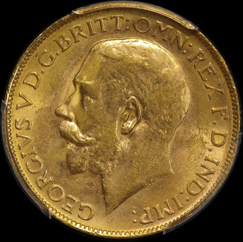 1919 Perth George V Large Head Sovereign Choice Unc (PCGS MS63)