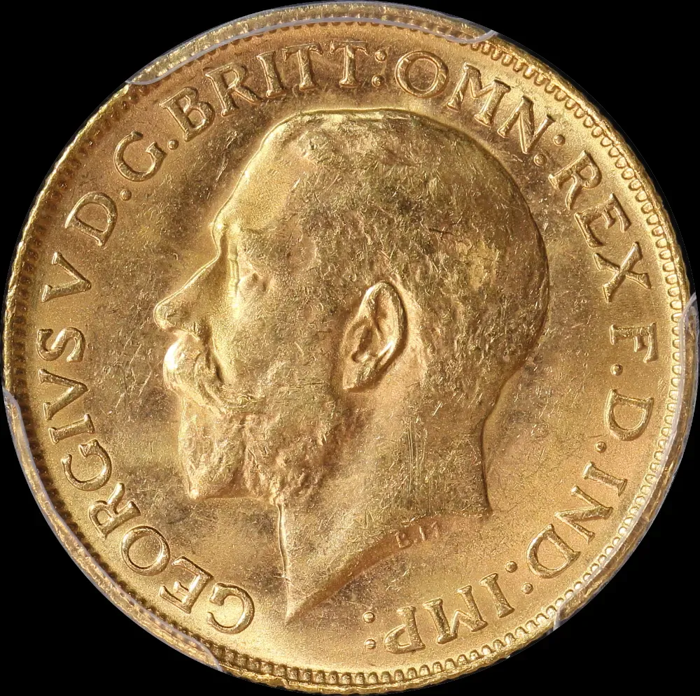 1920 Perth George V Large Head Sovereign Choice Unc (PCGS MS63)