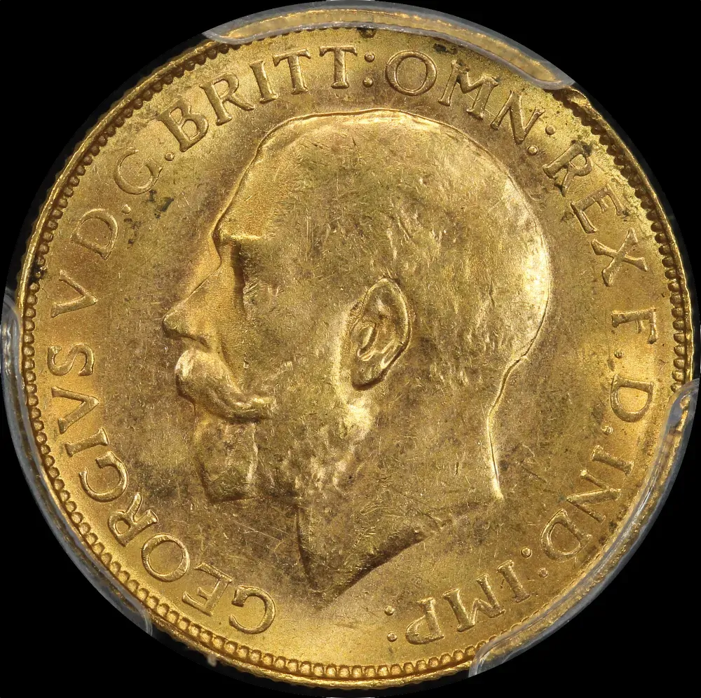 1920 Perth George V Large Head Sovereign Unc (PCGS MS62)