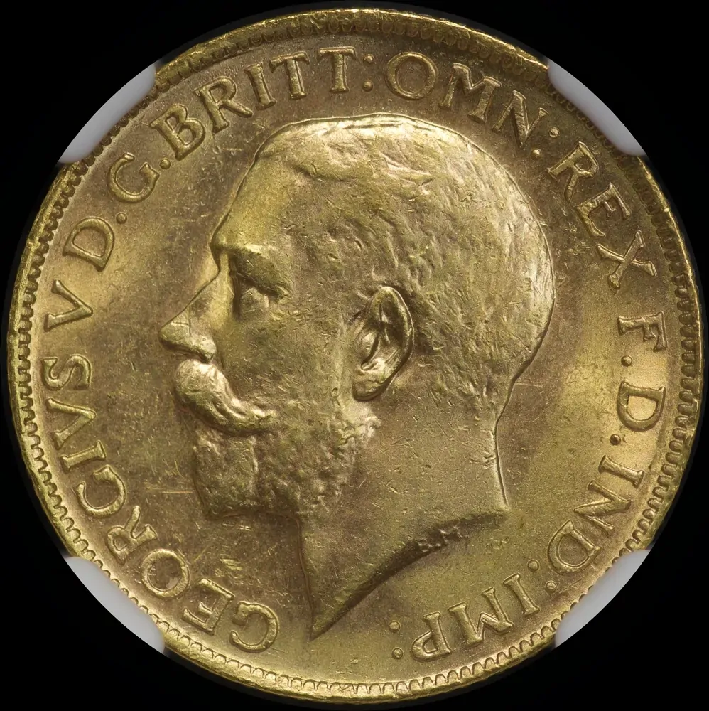 1923 Perth George V Large Head Sovereign NGC MS64