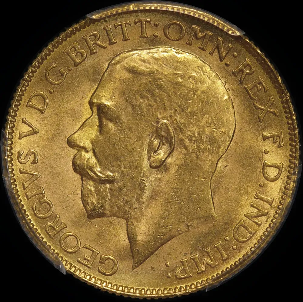 1924 Melbourne George V Large Head Sovereign Gem Unc (PCGS MS65)