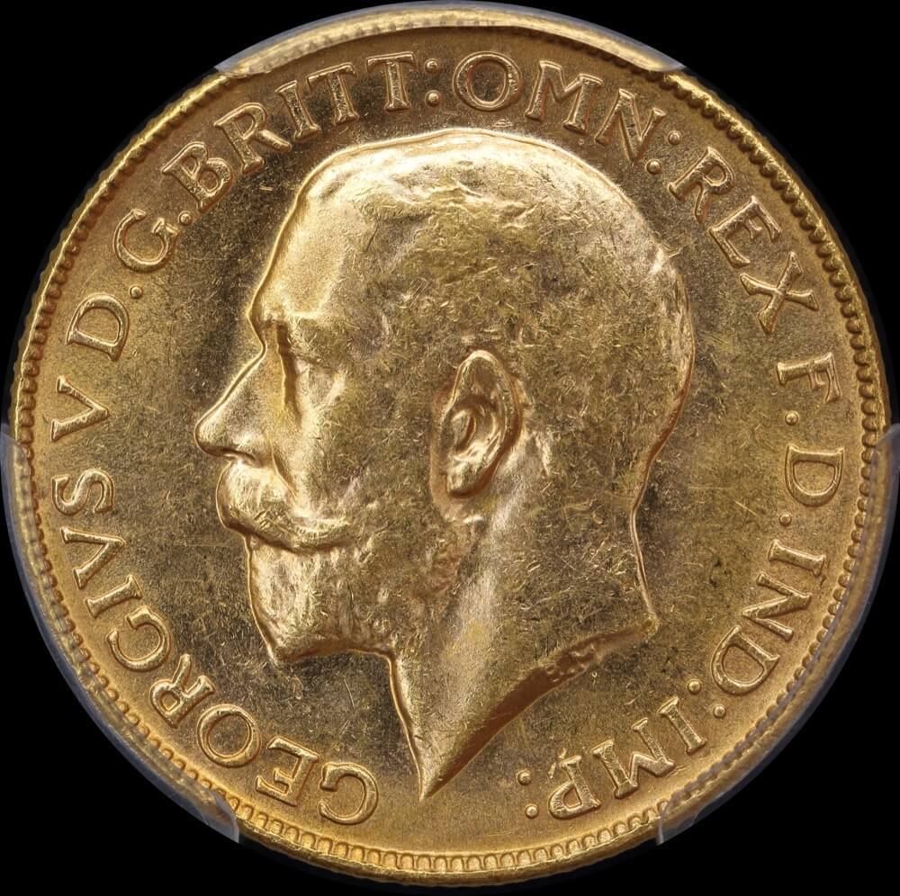 1925 Perth George V Large Head Sovereign Unc (PCGS MS62)
