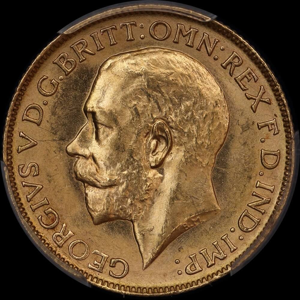 1926 Melbourne George V Large Head Sovereign Choice Unc (PCGS MS64)
