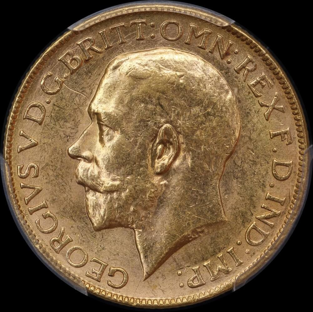 1927 Perth George V Large Head Sovereign Unc (PCGS MS62)