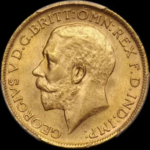 1928 Melbourne George V Large Head Sovereign PCGS MS63