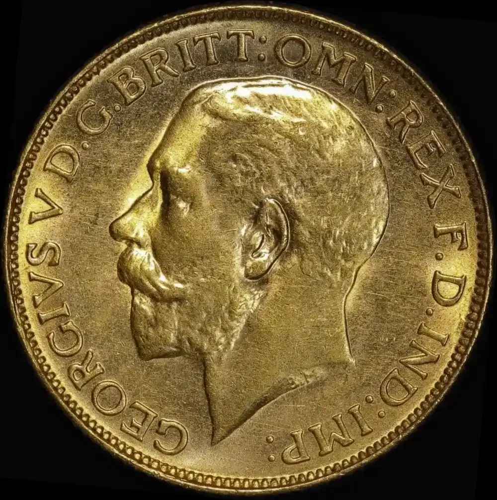 1928 Perth George V Large Head Sovereign good EF