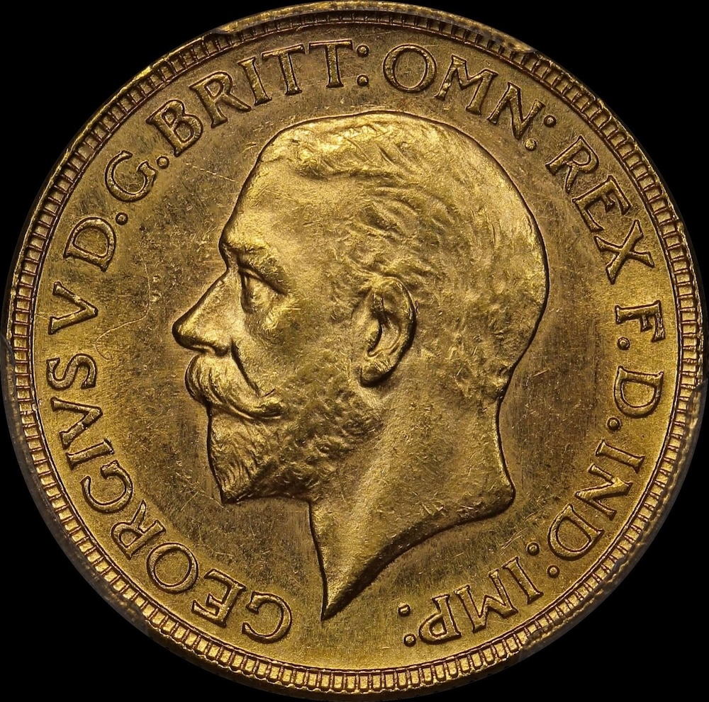 1930 Melbourne George V Small Head Sovereign Choice Unc (PCGS MS63)