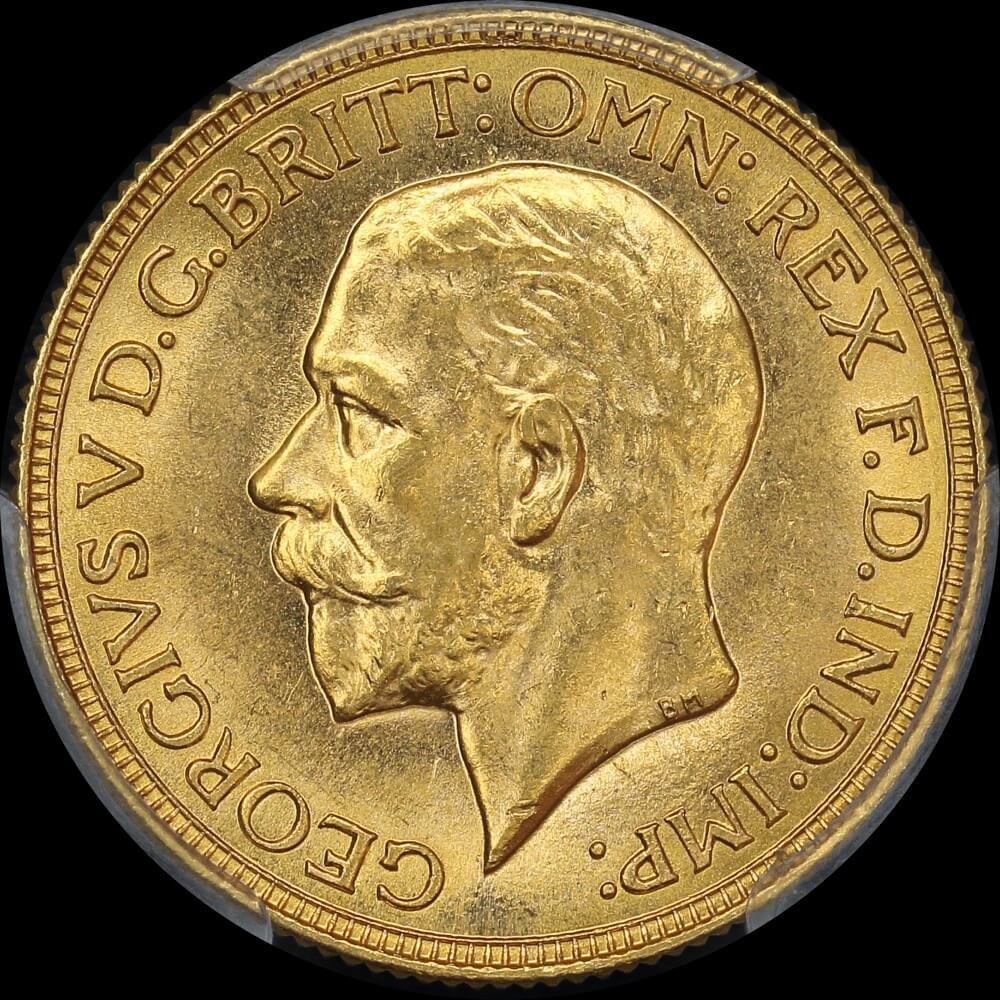 1930 Melbourne George V Small Head Sovereign PCGS MS62