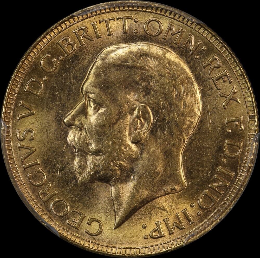 1930 Perth George V Small Head Sovereign Choice Unc (PCGS MS63)