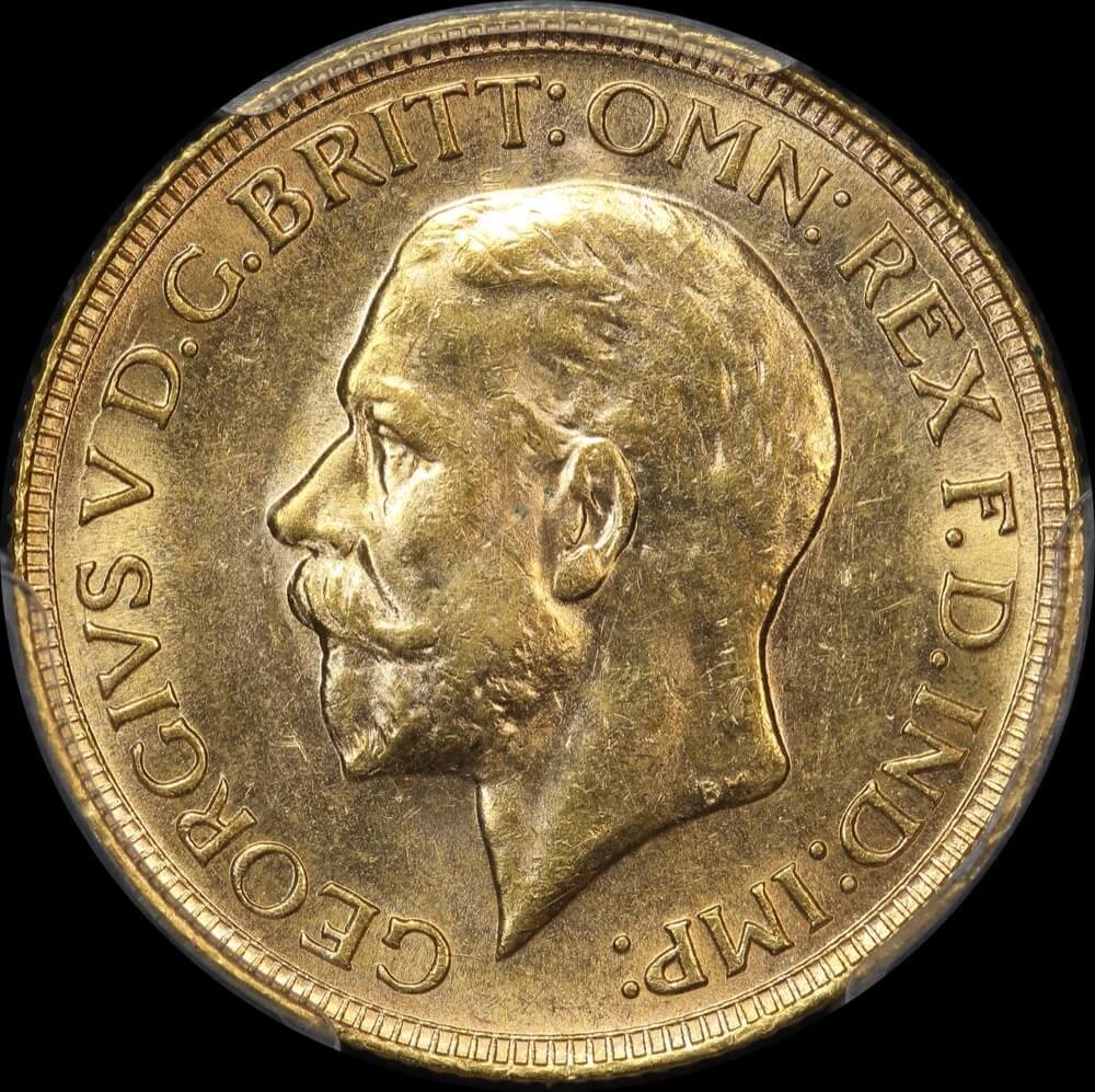 1930 Perth George V Small Head Sovereign Unc (PCGS MS62)