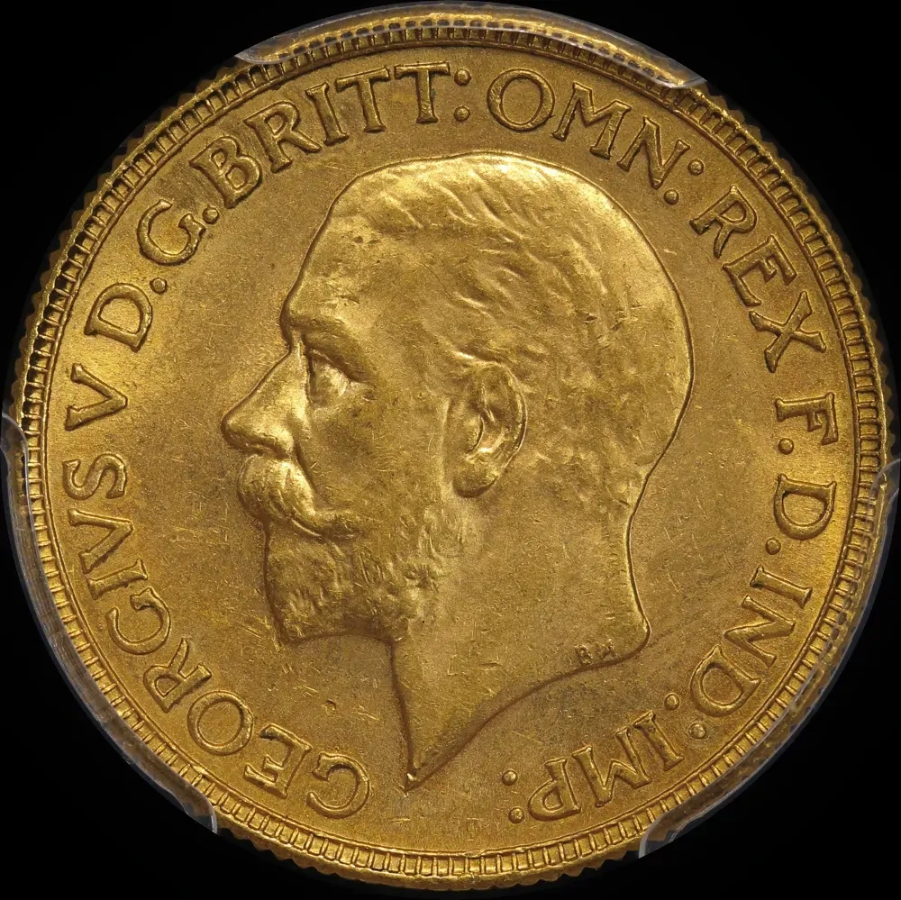 1931 Melbourne George V Small Head Sovereign Unc (PCGS MS62)